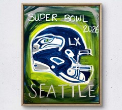 Football super bowl 2026 modern sports art painting 14X11 canvas abstract