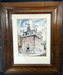 Thomas Malloy Watercolor Painting Trenton City Hall NJ New Jersey Framed