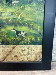 Mexican Ex Voto 1946 Farm Scene Virgin Guadalupe San Juan de los Lagos Folk Art