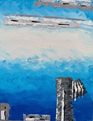 Original Abstract Painting by A. Renzo (1976) – Mid Century Art, 50×50 cm