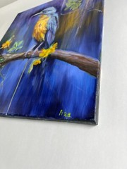 ORIGINAL PAINTING oil,16×20 inches, Gift Lovers Bird, Wall Art Decor, Home GIFT