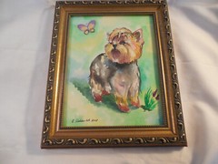 Elena Stetskovitch original watercolor painting Yorkshire terrier Yorkie 2008*