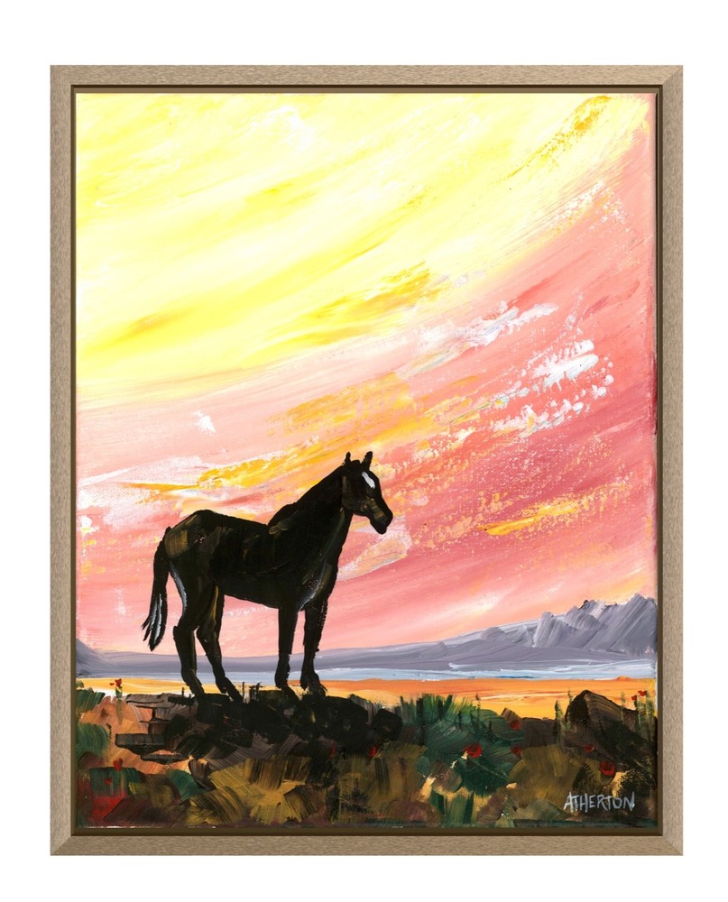 Atherton 11×14 Original Abstract Acrylic Painting „Desert No Name Horse“ signed