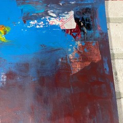 Original Mixed Media Abstract Art Painting 18×24 “Aluminum“ Signed