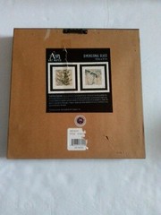 Dimensional Glass Blue Floral Artwork Framed 9 1/2″ X 9 1/2″