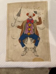 Vintage 1989 Tri-Chem Clown & Bubbles Fabric Painting Chart 7236 Glitter Accents