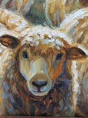 Sheep at Sunset – Original Oil Painting