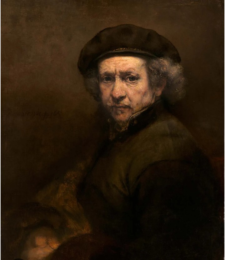 A Beautiful Brown Beeded Wood Frame Of Self Portrait Dutch Master Artist…