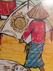 Vintage Batik Fabric Painting- Ready To Hang!