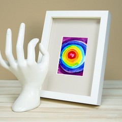 Original painting ACEO miniature OOAK modern art unique circle LGBTQ No. 892