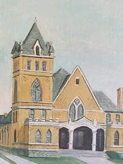 Americana Vintage Old Central Presbyterian Church Bristol VA Oil Art Painting