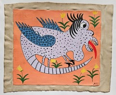 Maria Prymachenko Signed Ukrainian Folk Art Painting on Canvas – Rare Artwork