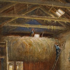 Tom Whitehead – Mid 20th Century Watercolour, In the Hay Barn