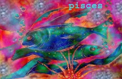 Zodiac Sign „Pisces“ RAINBOW STYLE Aceo Print 9 x 6.4 cm 20.2.-20.3.