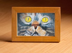 Gray Cat Oil Painting Original Pet Portrait Cat Art 6×8 Cat Lover Gift