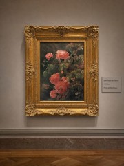 1884 Alexandre Debrus / still life of roses. Original authentic Oil painting.