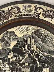 1946 Salzburg Hand Painted Wooden Plate By Kol Hintner Kunstgewerbe Art School