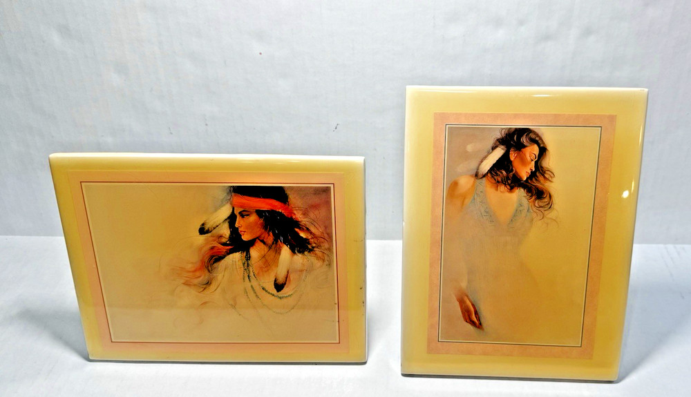 Rare Ozz Franca Blue Navajo and Navajo Daydream Acrylic Like on Wood Art Vintage