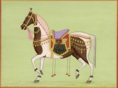Indian Miniature Painting Of Indian Style Horse On Paper For Wall 12×9.5 Inches
