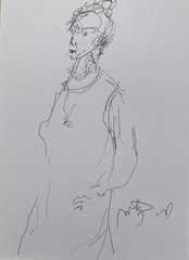 Moshe Bernstein (Israeli, 1920-2006 ) Rare Expressionist Original Ink Painting