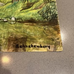 H.E. Schnakenberg 1944 Manchester VT Batten Kill Bridge Watercolor Signed