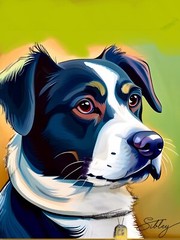 8×10 Painting Original Art “My Dog” Limited Edition Signed Print by SIBLEY