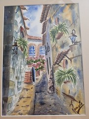 Original Signed Romero Puerto Vallarta Framed Matted Mexico Watercolor Painting