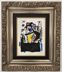 Joan Miro Lithograph Signed/stamp & Numb. In the style of (1893–1983) Matt/frame