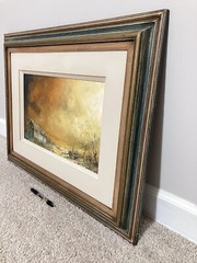 Oliveira Leite Sky & Landscape Brazilian Impressionist Framed Oil Painting 1978