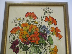 EVANS 1970’S STILL LIFE PAINTING MODERNIST IMPRESSIONIST POPPIES FLOWERS FLORAL
