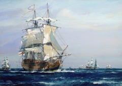 H.M.S. Namur Painting by John ‚Jack‘ Robert Charles Spurling Reproduction