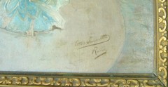 Antique Important Large Italian Oil Painting Signed Ettore Simonetti Rome C.1890