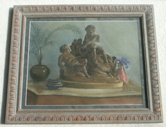 1927 Still Life Children Cherubs French Pastel Mystery Artist
