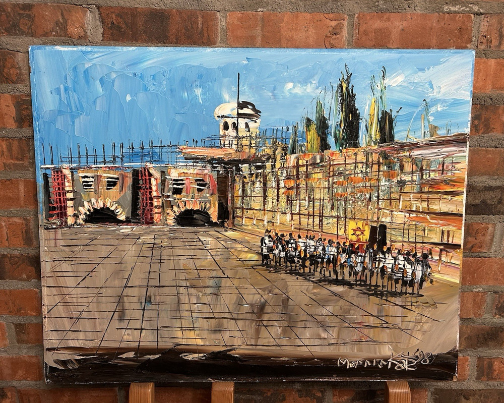 MORRIS KATZ -WAILING WALL LARGE 28×22 oil on board