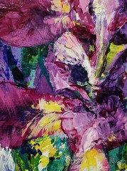 Painting Irises 17.7″x 13.7″Canvas Acrylic 2024 Shipping From Ukraine