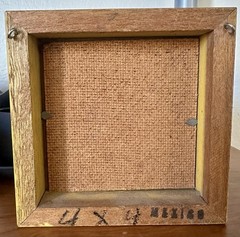 Vintage Desert Landscape Oil Painting Board 4×4 Miniature Framed Southwest Art