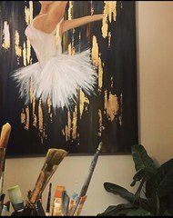 The ballerina In The White Dress Original Oil Painting On Canvas