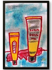 Paint Tubes Contemporary Original Signed Canvas Panel Wall Art Acrylic 4×6 inch