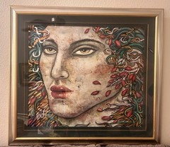 Enchanting Christina De Musee Framed Signed Original Acrylic And Oil Painting