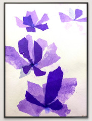 Original Art. Collage on 9×12 inch Art Paper. ‚Violet Bloom‘