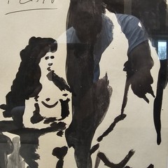 Picasso Original Painting -Signed -Gallery Stamp -Framed -Not A Copy