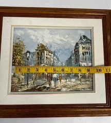 Caroline Burnett (1877-1950) Paris on Canvas Original Oil Painting Framed Signed