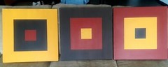 COLOR FIELD MINIMALISM STUDY OF SQUARES SIGNED D.G. 2005 3 PIECES