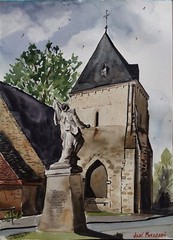 Watercolor Original Painting “ Préaux Du Perche, France” 11″ x 15″ NOT A PRINT