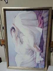 Sleeping Woman On Love Seat Vinyl Wall art 26 1/2 X38 1/2 By 2 Inches Deep