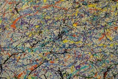 Jackson Pollock Style Giant Canvas Painting 84”X62” (7 Foot) Abstract Modern XL