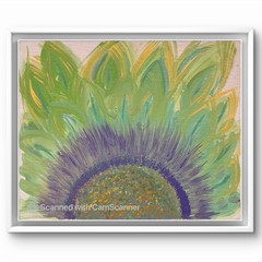 BLESSED#336 Sunflower Purple 14×11 Original Paper Art Modern Abstract