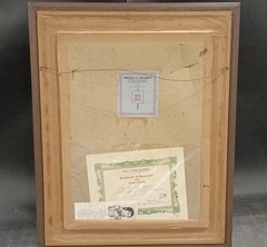1975 Signed Framed Salvador Cabrera Oil Portrait W/ Signed Cert. Of Authenticity