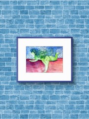 Plus Size Female Air Drying Abstract Pop Art Watercolor On Paper 9×12 Signed