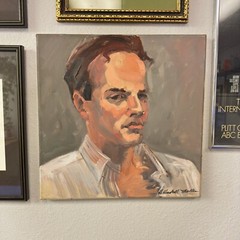 „The Serious Man“ Californian Expressionist Helen Haskell-Molles Oil Painting